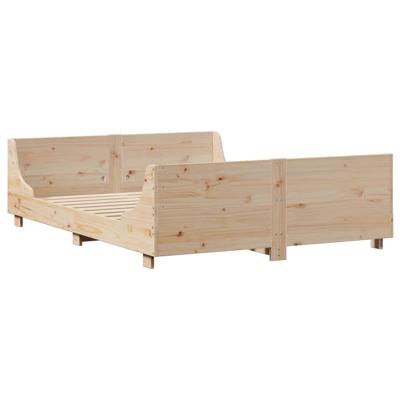 Bed met boekenkast zonder matras massief hout 140x200 cm - thumbnail