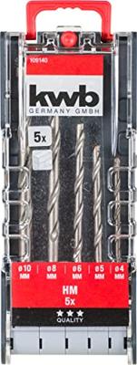 kwb 109140 Gereedschapsstaal Steen-spiraalboorset 5-delig 4 mm, 5 mm, 6 mm, 8 mm, 10 mm Cilinderschacht 1 set(s) - thumbnail