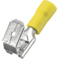 TRU COMPONENTS 1572137 Platte stekker (female) Met vertakking Insteekbreedte: 6.4 mm Insteekdikte: 0.8 mm 180 ° Deels geïsoleerd Geel 50 stuk(s) - thumbnail