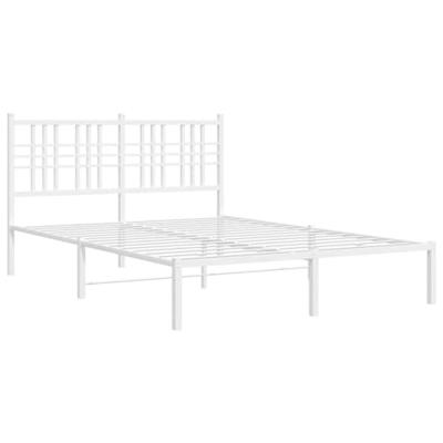 Bedframe met hoofdbord metaal wit 140x190 cm - thumbnail