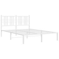 Bedframe met hoofdbord metaal wit 120x200 cm - thumbnail