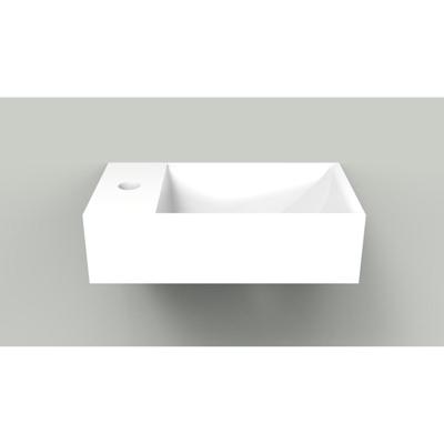 Fontein Arcqua Marble Free 40x22x12 cm Kraangat Links Zonder Overloop Glanzend Wit Arcqua