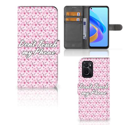 OPPO A76 | A96 Portemonnee Hoesje Flowers Pink DTMP OPPO A76 | A96 Portemonnee Hoesje Flowers Pink DTMP