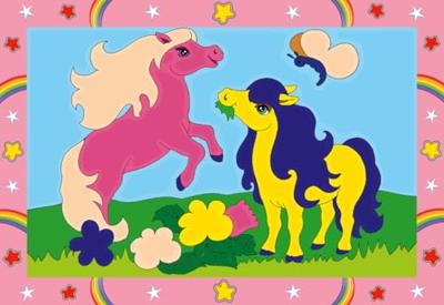 Ravensburger creart schilderen op nummer - springende pony&apos;s - thumbnail