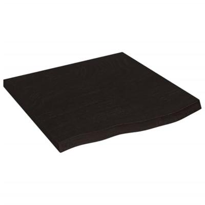 Tafelblad 60x60x(2-4)cm behandeld massief eikenhout donkerbruin