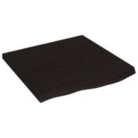 Tafelblad 60x60x(2-4)cm behandeld massief eikenhout donkerbruin - thumbnail