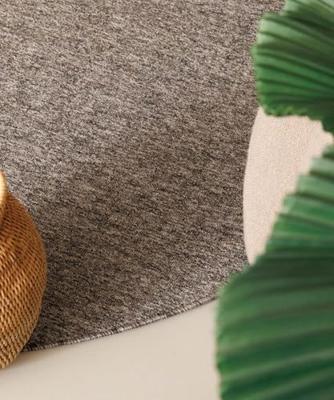 Tapeso Rond vloerkleed Lush - grijs - 300 cm rond