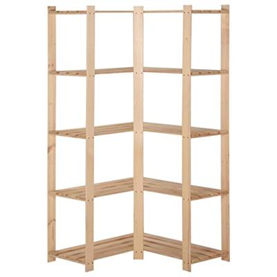 Hoekopbergrek 5-laags 82,5x82,5x170 cm massief grenenhout