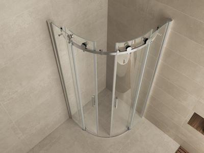 Wiesbaden Entra cabine kwartrond met 2 schuifdeuren 900x900x2000x8 mm nano helder glas/chroom Wiesbaden Entra cabine kwartrond met 2 schuifdeuren 900x900x2000x8 mm nano helder glas/chroom