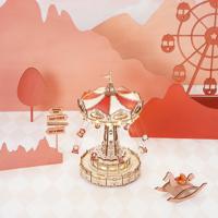 Robotime Zweefmolen Music Box Bouwpakket Knutselen Hobby Modelbouw - thumbnail