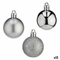 Set kerstballen 4 cm Zilverkleurig Plastic (12 Stuks) - thumbnail