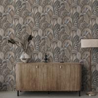Dutch Wallcoverings Khalili - Raffia Charcoal - Grijs/Antraciet - thumbnail