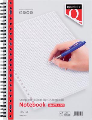 Collegeblok Quantore A4 23-gaats ruit 5 mm Collegeblok Quantore A4 23-gaats ruit 5 mm