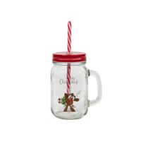 Svenska Living Drinkglas rendier met rietje 500ml - thumbnail