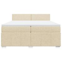 Boxspring met matras stof crèmekleurig 200x200 cm - thumbnail