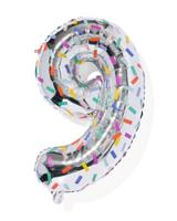 HEMA Folieballon cijfer 9 confetti XL - thumbnail