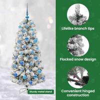 VidaXL Kunstmatige inklapbare kerstboom groen en wit 150 cm - thumbnail