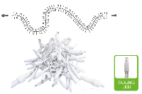 LED gordijn 2x0.4M 72/4 LED lampjes op een wit koppelbaar snoer 3000K warm wit & warm wit twinkel - thumbnail