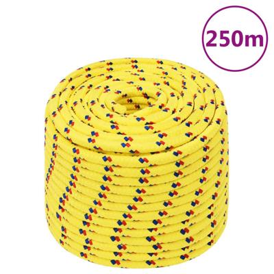 VidaXL Boottouw 14 mm 250 m polypropyleen geel VidaXL Boottouw 14 mm 250 m polypropyleen geel