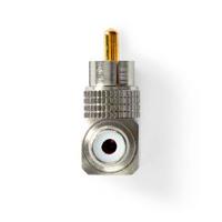 Mono-Audioadapter | RCA Male | RCA Female | Verguld | 90° Gehoekt | Metaal | Gun Metal Grijs / Metaal | 2 Stuks | Window Box - thumbnail