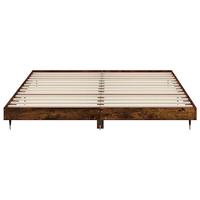 Bedframe bewerkt hout gerookt eikenkleurig 200x200 cm - thumbnail