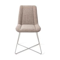 Jesper Home Umedo eetkamerstoel Grainy Greige cross steel - thumbnail