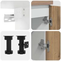 4-delige Keukenkastenset Lyon bewerkt hout artisanaal eikenkleurig - thumbnail