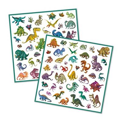 160 stickers Dinosaurussen DJECO groen