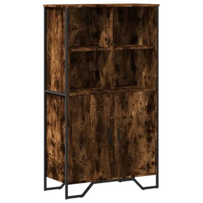 Hoge kast 79,5x35,5x137,5 cm bewerkt hout gerookt eikenkleurig