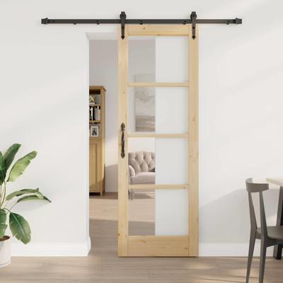 Schuifdeur met Hardware Set 73,5x211 cm Massief Vurenhout