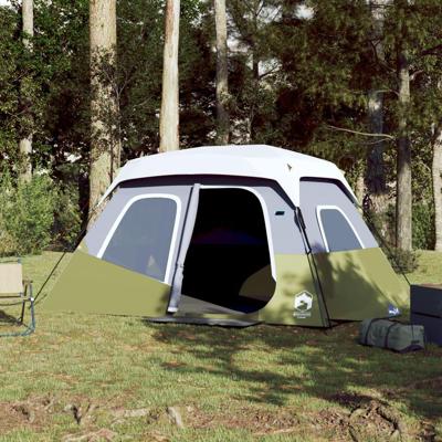 VidaXL Tent met led 6-persoons snelontgrendeling lichtblauw