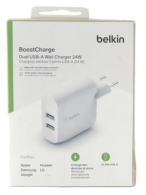 Belkin Boost Charge 2-poorts USB-A wandlader oplader - thumbnail