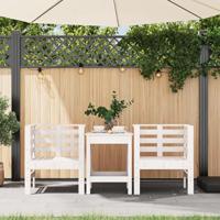 Tuinstoelen 2 st 61,5x53x71 cm massief grenenhout wit - thumbnail