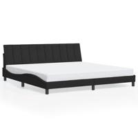 Bedframe met LED-verlichting fluweel zwart 200x200 cm - thumbnail
