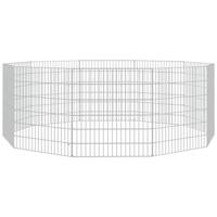 VidaXL Dierenverblijf 10 panelen 54x60 cm gegalvaniseerd ijzer - thumbnail