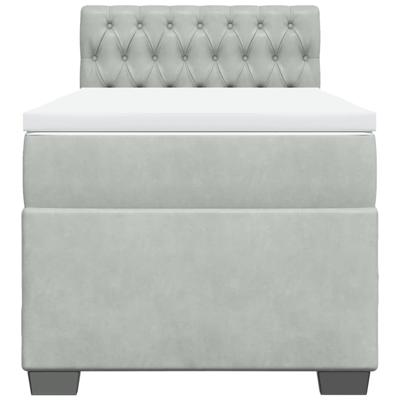 Boxspring met matras fluweel lichtgrijs 120x190 cm