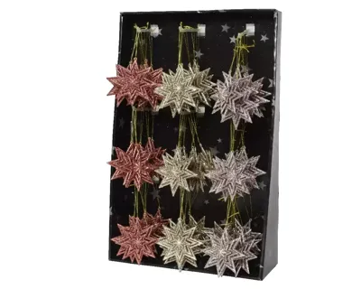 Hanger kerstbal plastic 3kl.ass Kerstversiering Decoris - Decoris