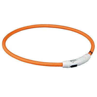 Trixie halsband hond flash lichthalsband usb tpu / nylon oranje - thumbnail