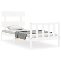 Bedframe zonder matras massief grenenhout wit 90x200 cm - thumbnail