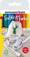 Eberhard Faber textielmarker 8 stuks in etui + 4 stencils met sjablonen - thumbnail