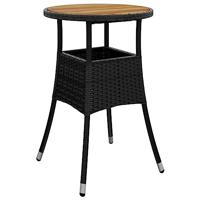 5-delige Bistroset met kussens poly rattan zwart - thumbnail