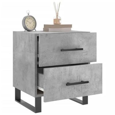 Nachtkastjes 2 st 40x35x47,5 cm bewerkt hout betongrijs