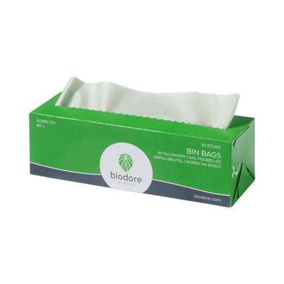PowerSterko Afvalzak | Bioplastic o.b.v. Zetmeelblend | 60l | 60x80cm | 25my | groen | 24 rol