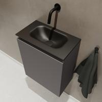 MONDIAZ TURE 40cm toiletmeubel dark grey. EDEN wastafel urban midden geen kraangat - thumbnail