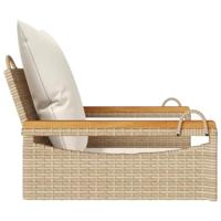 Schommelbank met kussens 63x62x40 cm poly rattan beige - thumbnail