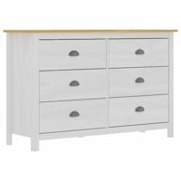 Vidaxl Dressoir Hill Range 125x40x80 Cm Massief Grenenhout Wit - thumbnail