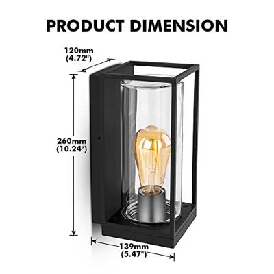 Lamp staal glas buitenlamp &apos;Flair&apos; voordeur lamp design 26 cm - thumbnail