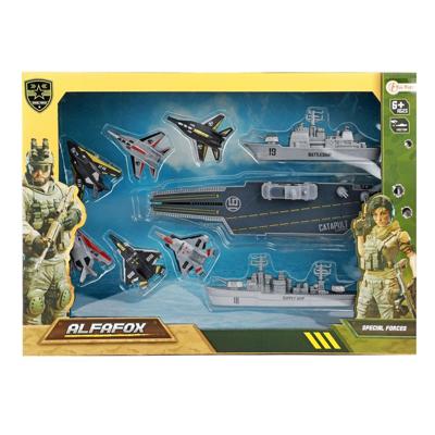 Toi-Toys Toi toys alfafox militair vliegdekschip met lanceer straaljagers