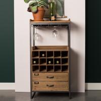 ZILT Industrieel Wijnkastje 'Joba' Dennenhout, 112 x 56cm - thumbnail