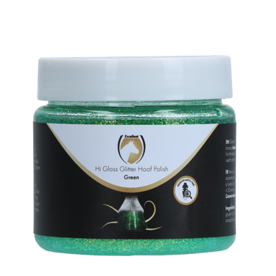 Excellent Horse Hi Gloss Glitter Hoof Polish Green 150 ml
